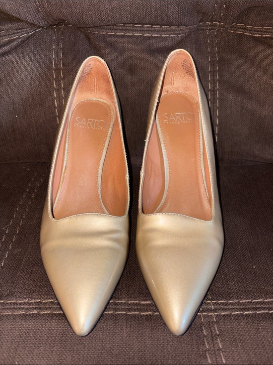 SARTO By Franco Sarto Shoes - SARTO By Franco Sarto Metallic Gold Pointed Toe Pumps